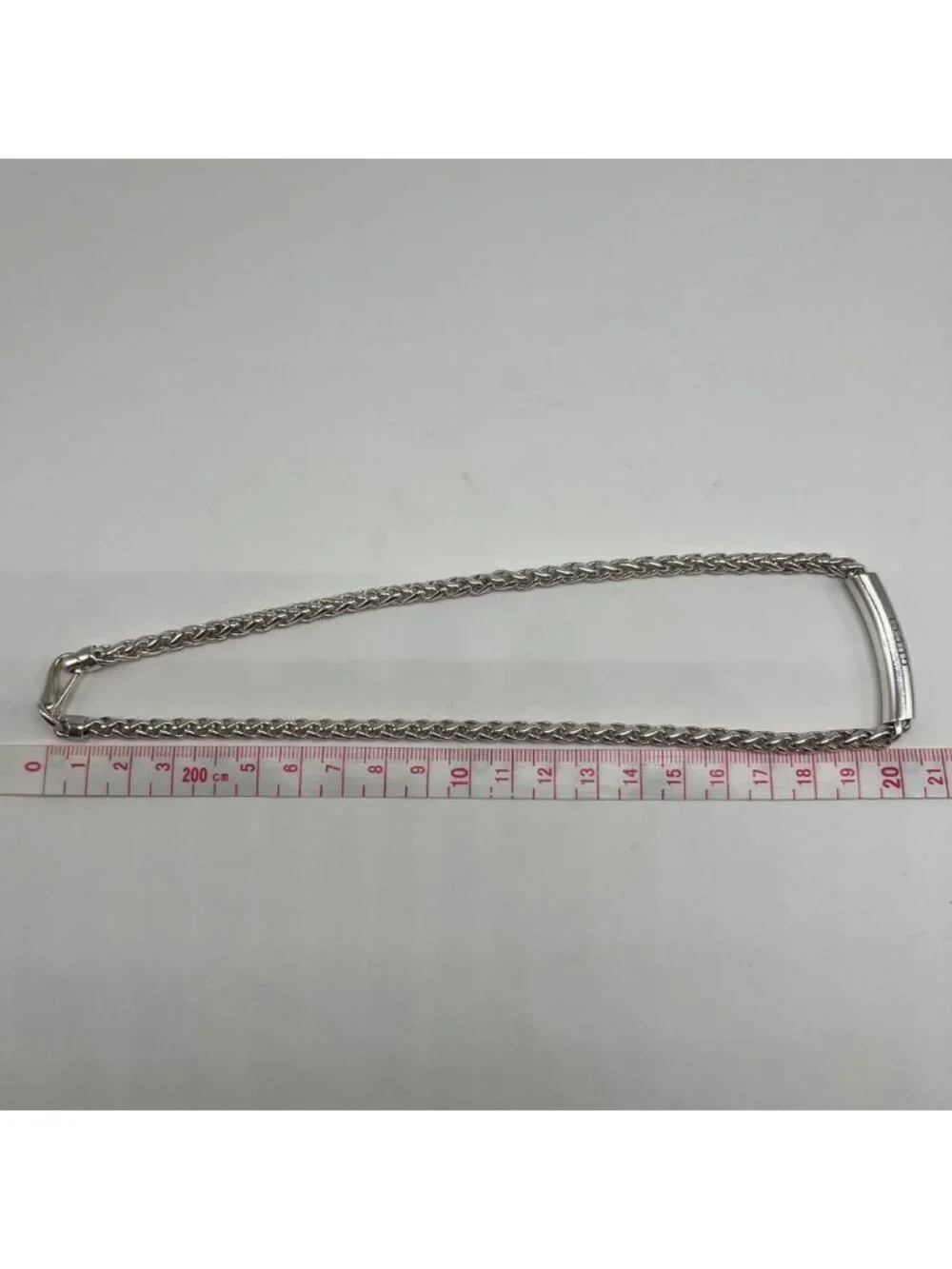 Gucci Logo Bar Necklace Braided Chain